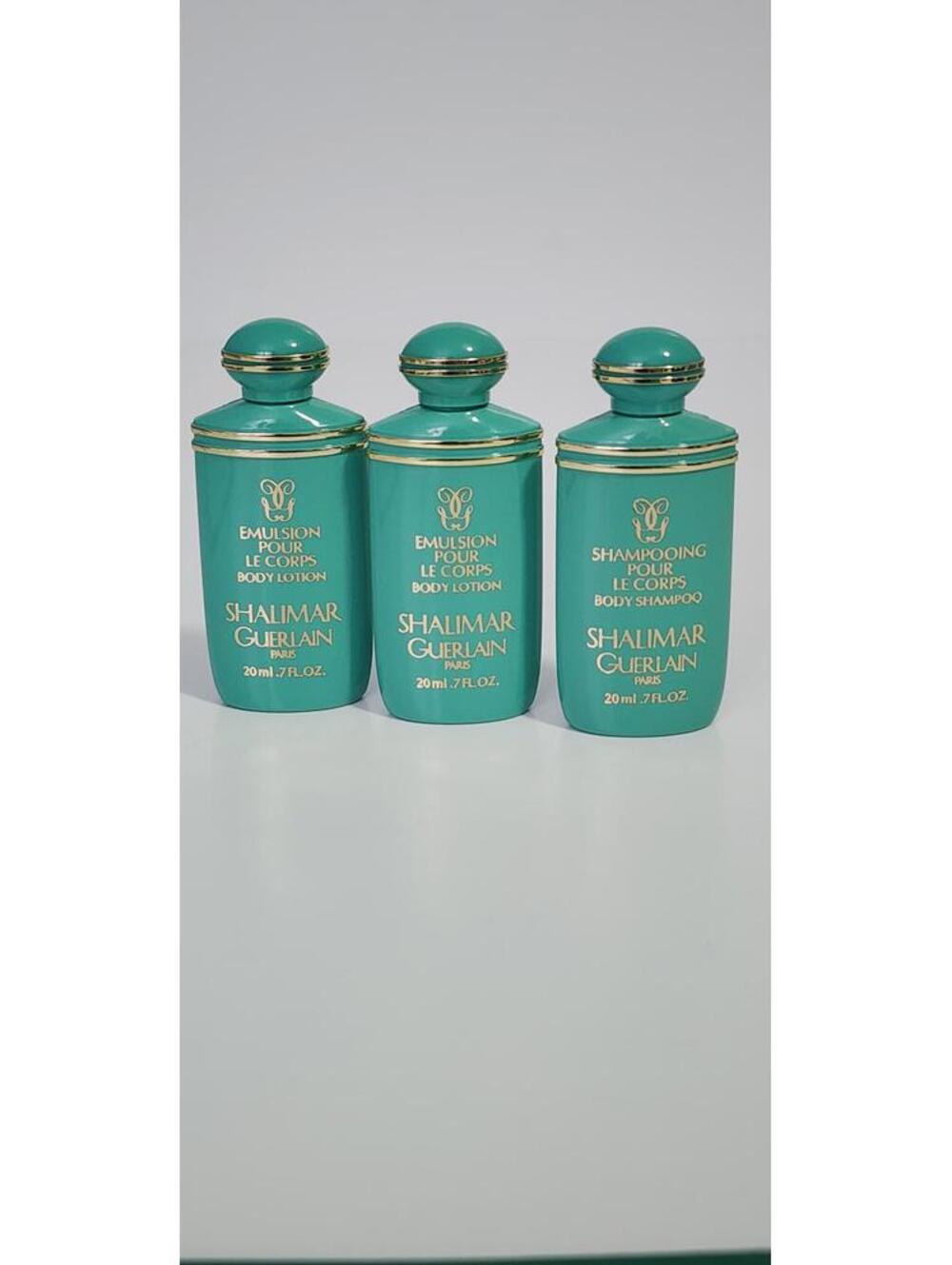 Vintage EMPTY Shalimar Guerlain Mini Perfume Bottles Set of 3